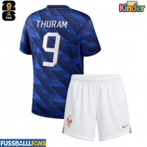 Frankreich Marcus Thuram #9 Heimtrikotsatz Kinder EM 2024 Kurzarm (+ Kurze Hosen)